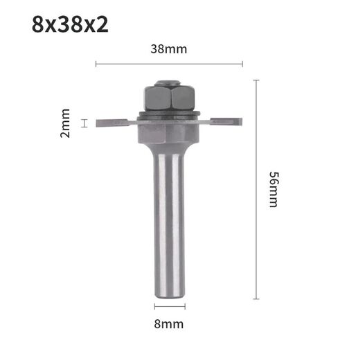 1piece Carbide T Type Slotting Cutter, 8mmx38mmx2mm Router Bit End Mill for Woodworking Processing Tool in Kuwait