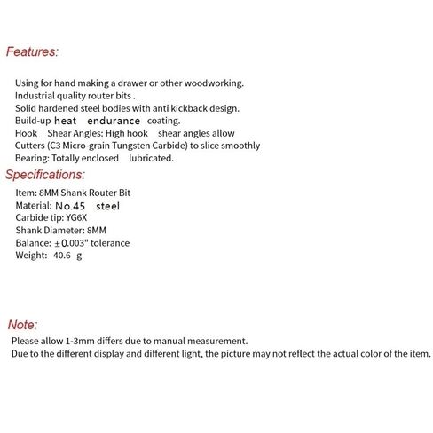 1piece Carbide T Type Slotting Cutter, 8mmx38mmx2mm Router Bit End Mill for Woodworking Processing Tool in Kuwait