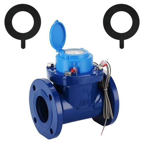 Watflow 2.5" WoltmannHelix Water Meter,Detachable Water Meter,Pulse Output, Epoxy-Coated Cast Iron,Resistant Seals（Cubic,Non-Potable Use） in Kuwait