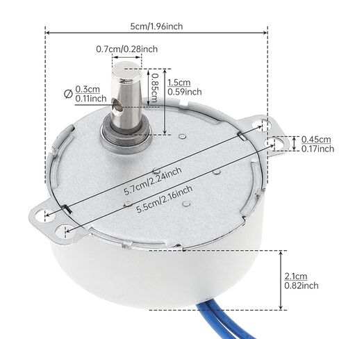 2 Pack Synchronous Motor AC 100-127V 15-18RPM 4W CW/CCW Permanent Magnet Motor Synchron Turntable Motor for Display Rack, Shaking Stand, PTZ Support (4, Watts, 18, RPM) in Saudi Arabia