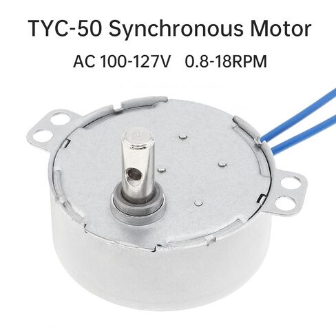 2 Pack Synchronous Motor AC 100-127V 15-18RPM 4W CW/CCW Permanent Magnet Motor Synchron Turntable Motor for Display Rack, Shaking Stand, PTZ Support (4, Watts, 18, RPM) in Saudi Arabia