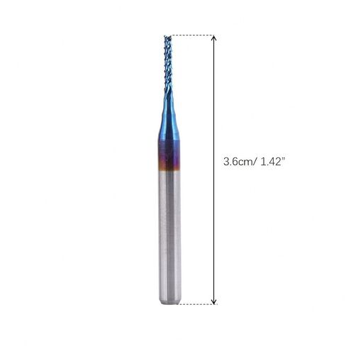 10 قطعة 1/8 "3.175 مللي متر عرقوب نهاية مطحنة CNC بت التوجيه 0.8-3.175 مللي متر نانو الأزرق طلاء لقم الحفر القاطع أدوات النجارة in Kuwait