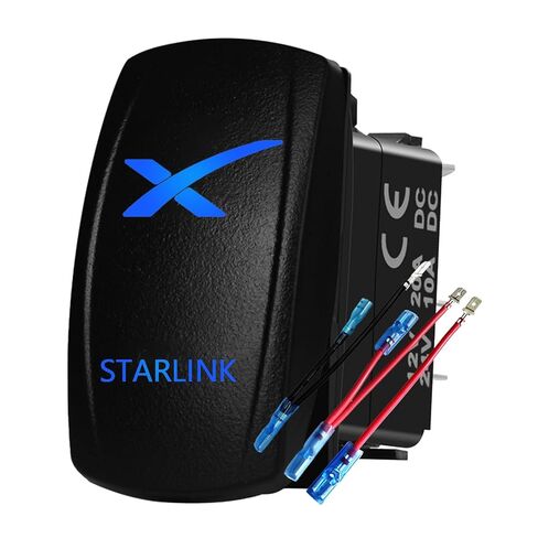 طقم مفاتيح هزاز مقاوم للماء 12 فولت/24 فولت، أزرق LED تشغيل/إيقاف SPST 5Pin مع سرج توصيل سلكي مسبقًا لـ Starlink (مفتاح 5Pin) in Kuwait