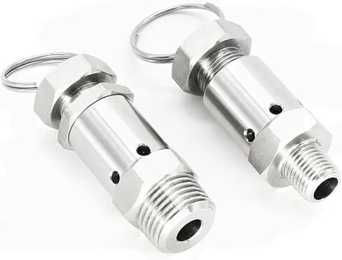 1PCS 1/4" 1/2" Stainless Steel 304 Adjustable Pressure Relief Safety Valve Homemade air Compressor(1/4",0.3mpa) in Kuwait