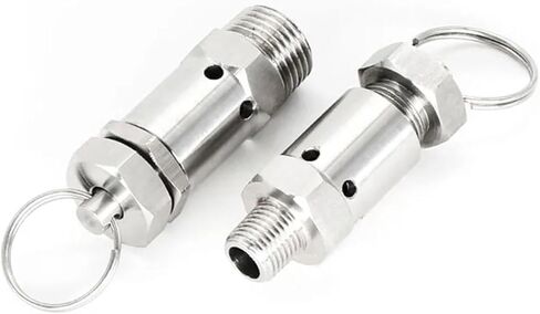 1PCS 1/4" 1/2" Stainless Steel 304 Adjustable Pressure Relief Safety Valve Homemade air Compressor(1/4",0.3mpa) in Kuwait