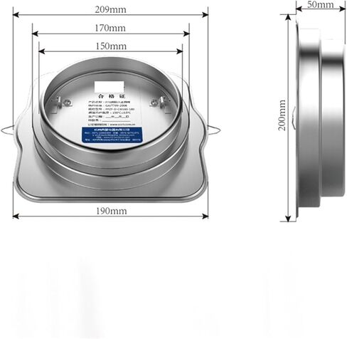 Range Hoods Common Flue Check Valve Stainless Steel Kitchen Flue Check Valve Fire Damper 15 16 18 Cm in Kuwait