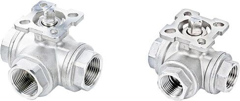 1" SS304 Stainless Steel High Platform Three-Way Ball Valve T/L Type Female Thread DN8/DN10/DN15/DN20/DN25(3/4",L Type) in Kuwait