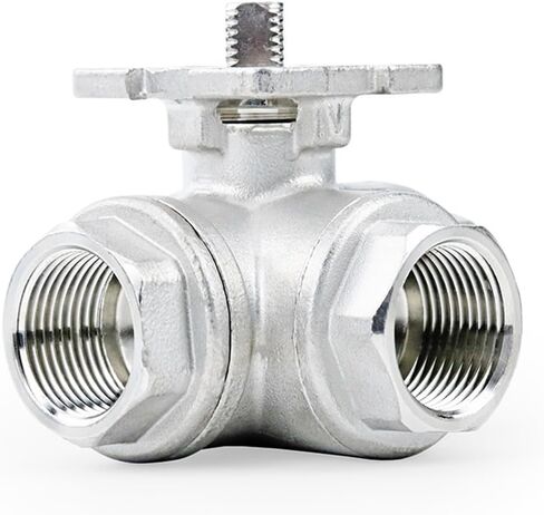 1" SS304 Stainless Steel High Platform Three-Way Ball Valve T/L Type Female Thread DN8/DN10/DN15/DN20/DN25(3/4",L Type) in Kuwait