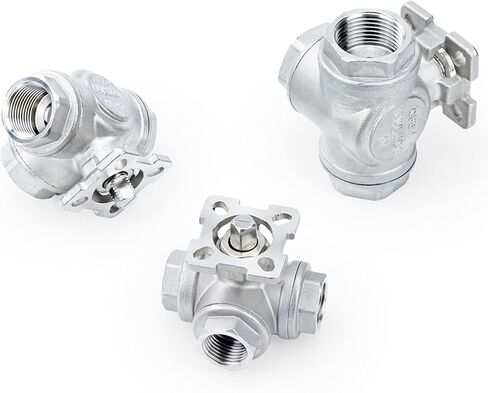 1" SS304 Stainless Steel High Platform Three-Way Ball Valve T/L Type Female Thread DN8/DN10/DN15/DN20/DN25(3/4",L Type) in Kuwait