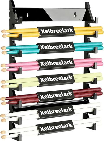 Black Acrylic Drum Stick Holder Wall Mount，Efficient Drumstick Display and Organizer, Holds 8 Sets of Drumsticks, Space-Saving, Durable and Sturdy in Saudi Arabia