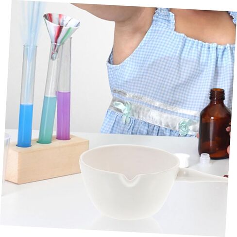 Luxshiny Porcelain Round Evaporating Container with Handle Heat-Resistant Laboratory Basin for Safe Pouring and Surface Area Evaporation for School and Home Use in Saudi Arabia