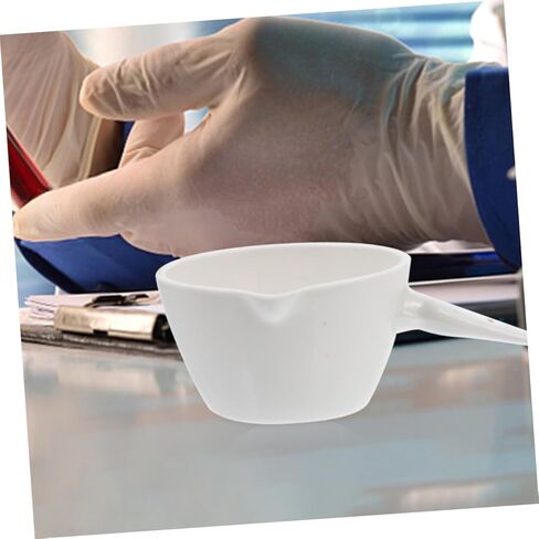 Luxshiny Porcelain Round Evaporating Container with Handle Heat-Resistant Laboratory Basin for Safe Pouring and Surface Area Evaporation for School and Home Use in Saudi Arabia