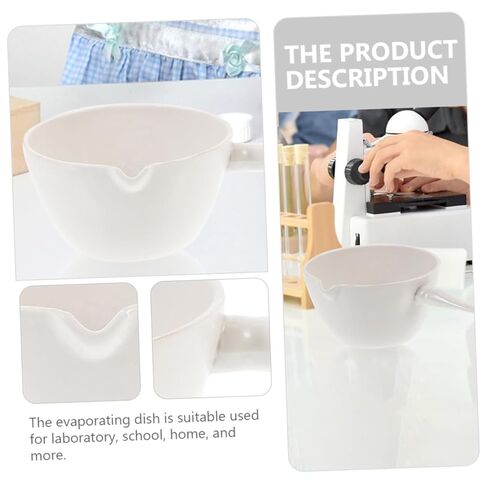 Luxshiny Porcelain Round Evaporating Container with Handle Heat-Resistant Laboratory Basin for Safe Pouring and Surface Area Evaporation for School and Home Use in Saudi Arabia
