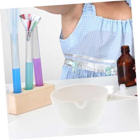 SAFIGLE Porcelain Evaporating Bowl with Handle Round Evaporation Basin Heat-Resistant Lab Dish Surface Area for School Home Laboratory Use with Spout for Easy Pouring in Saudi Arabia