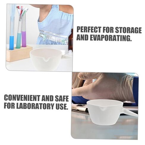 SAFIGLE Porcelain Evaporating Bowl with Handle Round Evaporation Basin Heat-Resistant Lab Dish Surface Area for School Home Laboratory Use with Spout for Easy Pouring in Saudi Arabia