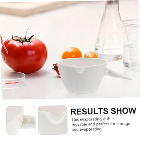 SAFIGLE Porcelain Evaporating Bowl with Handle Round Evaporation Basin Heat-Resistant Lab Dish Surface Area for School Home Laboratory Use with Spout for Easy Pouring in Saudi Arabia