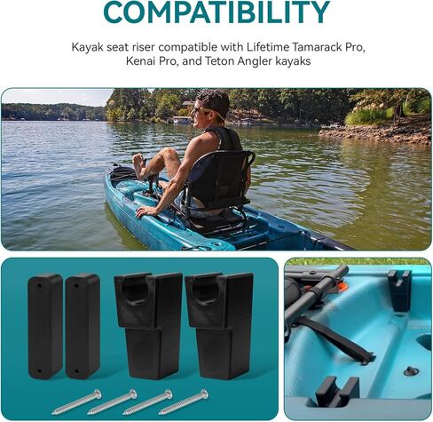 رافعة مقعد الكاياك لمدى الحياة Tamarack Pro، Teton Angler، Kenai Pro Kayaks، رافعة مقاعد بديلة لقوارب صيد الأسماك بالمجداف، رافعات تثبيت على وسادة الجلوس، ملحقات تخزين مريحة معززة، عبوتان in Kuwait