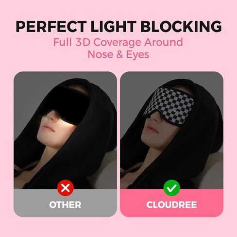 قناع نوم للنوم، قناع عين يحجب الضوء مع تصميم محيطي ثلاثي الأبعاد للأنف، قناع نوم بدون ضغط للنوم الجانبي، غطاء للعين أثناء السفر والطائرة in Saudi Arabia