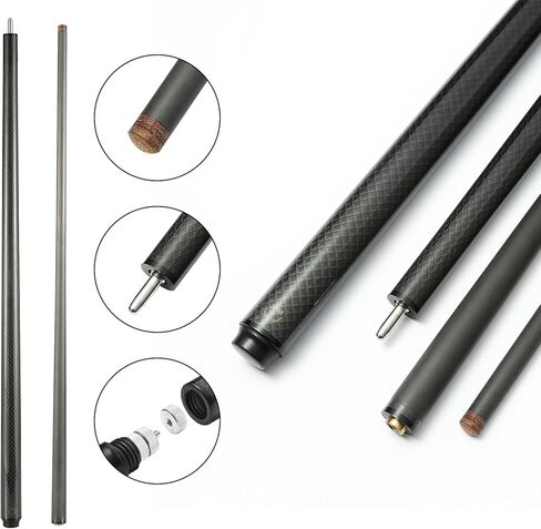 Carbon Fiber Pool Cue Stick-12.8mm Tip Billiard Carbon Fiber cue, 58" Tip Low Deflection Billiard Carbon Fiber cue with case, Weight Adjustable Design -18OZ,18.4OZ,19OZ,20OZ in Kuwait