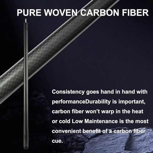 Carbon Fiber Pool Cue Stick-12.8mm Tip Billiard Carbon Fiber cue, 58" Tip Low Deflection Billiard Carbon Fiber cue with case, Weight Adjustable Design -18OZ,18.4OZ,19OZ,20OZ in Kuwait