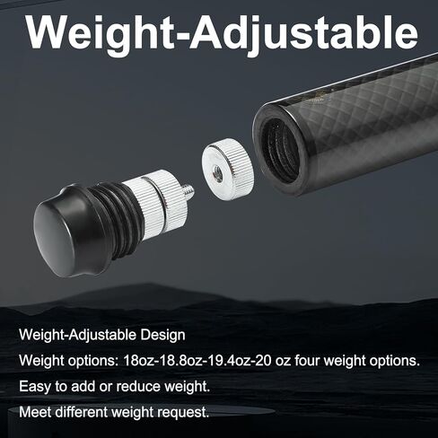 Carbon Fiber Pool Cue Stick-12.8mm Tip Billiard Carbon Fiber cue, 58" Tip Low Deflection Billiard Carbon Fiber cue with case, Weight Adjustable Design -18OZ,18.4OZ,19OZ,20OZ in Kuwait