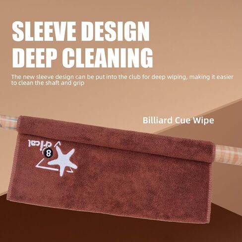 CRICAL Pool Cue Cleaning Towel – Wrap-Around Cue Shaft Cleaner for Removing Chalk, Oil & Dirt | Soft Cotton Billiard Cue Maintenance Cloth for Pool Cue Care in Saudi Arabia