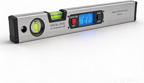 مستوى رقمي 16.3 بوصة مع مقياس ميل عالي الدقة بإضاءة خلفية LCD (دقة 0.1 درجة)، محدد زاوية 360 درجة مع قاعدة مغناطيسية وأوضاع ABS/INC للبناء وأعمال الخشب والمعادن in Kuwait