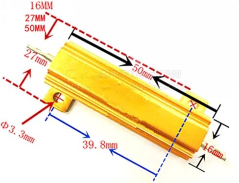 2 x 50W RX24 aluminum power wirewound resistors in metal case(800R) in Saudi Arabia