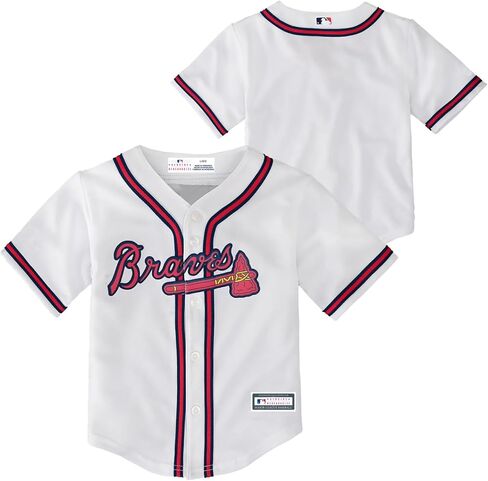 قميص فريق Outerstuff Atlanta Braves MLB للأطفال الرضع باللون الأبيض in Saudi Arabia