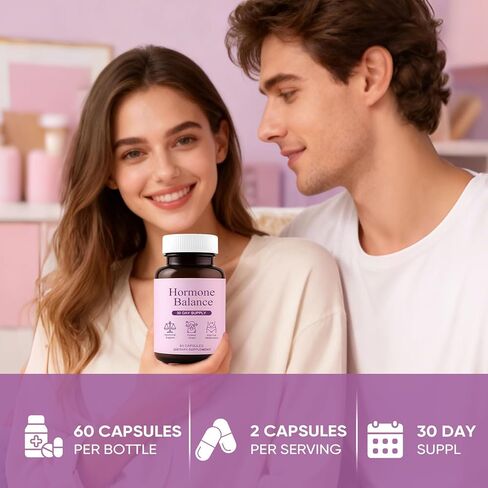 مكملات التوازن الهرموني للنساء - إدارة الوزن لتخفيف أعراض انقطاع الطمث، ودعم الحالة المزاجية والطاقة، مع أشواغاندا وجذور الزنجبيل، 60 كبسولة in Kuwait