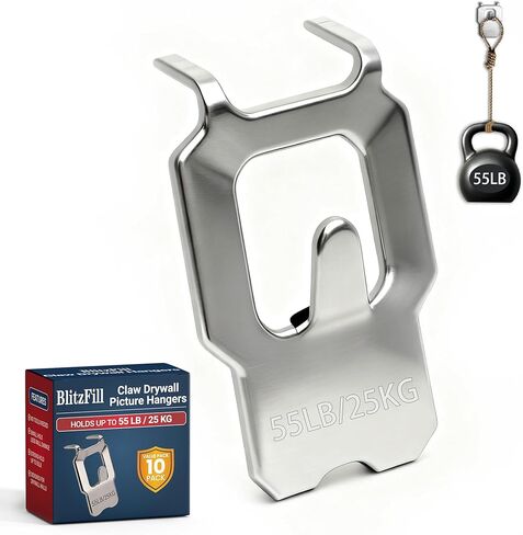 Claw Drywall Picture Hangers, Heavy Duty 55LB No Damage Wall Hooks for Hanging Pictures, Mirrors & Art Frames, Easy No Drill Installation, Strong Nail-Free Hangers, 20-Pack (Renter Friendly) in Kuwait