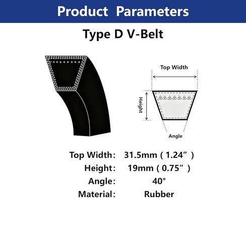 D158 Classic Wrapped Rubber V-Belt Type D D-158 4013.2Li 158 Inch (4013.2mm) Inside Circumference Industrial Drive V Belt in Kuwait