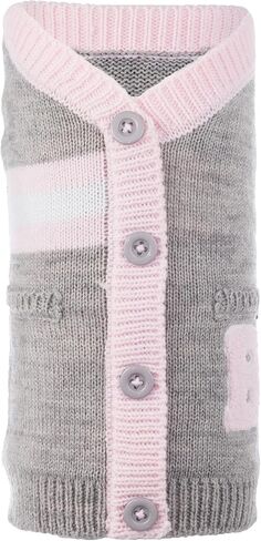 The Worthy Dog Varsity Pullover Dog Cardigan, with Faux Pockets, Warm Knitwear Winter Clothes for Pets, Cold Weather Outfits for Dogs, Fits Large Size Dogs, Gray in Saudi Arabia