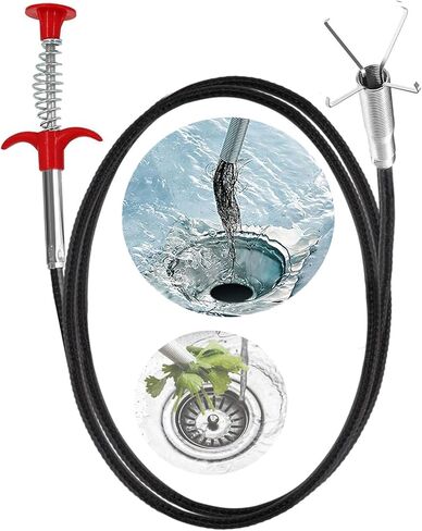 Drain Snake,33 inch Flexible Grabber Claw Pick Up Reacher Tool,Drain Clog Remover - Gutter Cleaning Tools for Home Sink, Bathroom Tub,Drain, Toilet, Tight Spaces in Kuwait