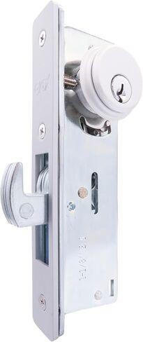 Elox Storefront Narrow Stile Mortise Door Lock Hook Deadbolt، مجموعة أسطوانات منزلق وسبائك الزنك مع مفتاح وكاميرا طقوس آدامز، (خلفية 1-1/8 بوصة، لون ألومنيوم) in Kuwait