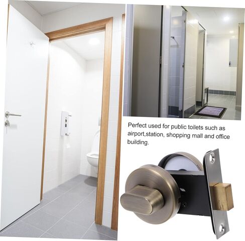 POPETPOP Bathroom Stall Lock Stainless Steel Door Knob Bolt Lock Toilet Commercial Keyless Door in Saudi Arabia