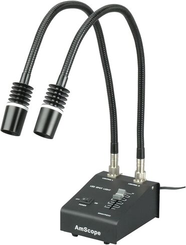 AmScope 6 Watt LED Dual Gooseneck Piggyback Illuminator in Kuwait