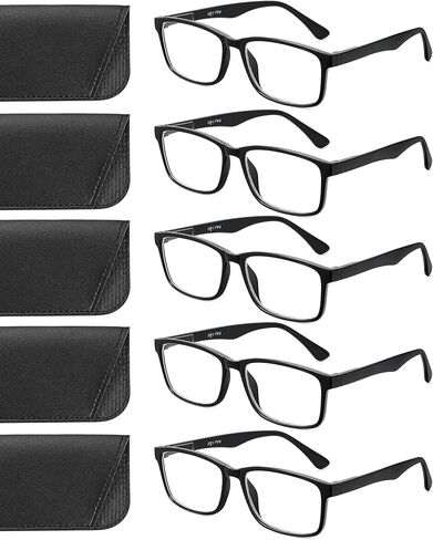 نظارات القراءة جوليسو للنساء والرجال، 5 عبوات من نظارات القراءة الزرقاء التي تحجب الضوء خفيفة الوزن/مفصلات زنبركية in Kuwait