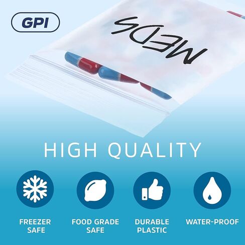 GPI - 2 بوصة × 3 بوصة - عبوة كبيرة مكونة من 500 حقيبة، أكياس بسحاب من البلاستيك الشفاف شديدة التحمل وقابلة لإعادة الإغلاق بسمك 4 مل، مع كتلة بيضاء للكتابة على الملصقات، أكياس بولي قوية ومتينة مع قفل علوي بسحاب قابل للإغلاق. in Saudi Arabia