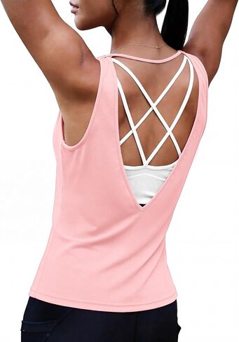 Sykooria Cotton Workout Tank Tops for Women Open Back Yoga Shirts Sleeveless Athletic Running Sports Gym Tops S-XXL in Saudi Arabia