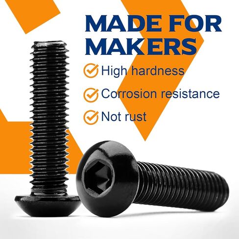 براغي بغطاء مقبس رأس 1/4-20 × 4، من الفولاذ المقاوم للصدأ 18-8(304)، أكسيد أسود، محرك ألين سداسي، خيط كامل، 20 قطعة (مع مفتاح ربط سداسي) in Kuwait