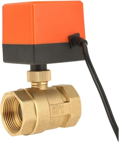 AC 220V DN32 Brass Valve 2-Way 3-Wire 2-Point Control Motorized Ball Valve Actuato in Kuwait