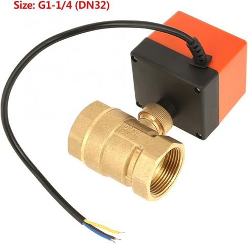AC 220V DN32 Brass Valve 2-Way 3-Wire 2-Point Control Motorized Ball Valve Actuato in Kuwait