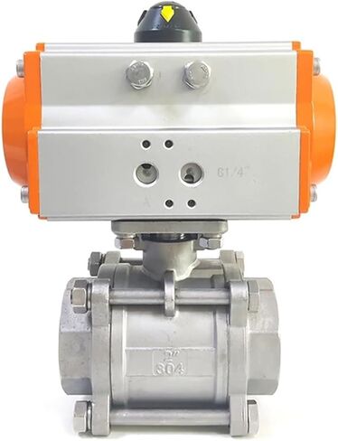 1PCS DN15 DN20 DN25 DN32 DN40 DN50 Three-Piece high Platform Pneumatic Ball Valve Stainless Steel Q611F-16P Double-Acting Cylinder(1/2") in Kuwait