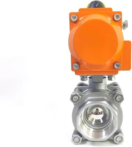 1PCS DN15 DN20 DN25 DN32 DN40 DN50 Three-Piece high Platform Pneumatic Ball Valve Stainless Steel Q611F-16P Double-Acting Cylinder(1/2") in Kuwait
