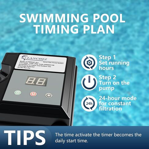 فلتر رمل من لانشيز مع مضخة حمام سباحة، مضخة حمام سباحة فوق الأرض، نظام مضخة فلتر رمل بصمام 7 اتجاهات، 40.64 سم in Kuwait