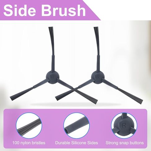 مجموعة الملحقات لقطع غيار المكنسة الكهربائية الروبوتية Eureka J15 Pro Ultra. 1 فرشاة دوارة رئيسية، 4 مرشحات هيبا، 4 وسادات ممسحة، 4 فرش جانبية، 4 أكياس غبار، 1 فرشاة in Kuwait