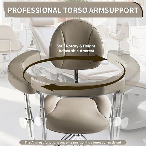 مقعد سرج مريح للأسنان - كرسي طبيب أسنان متحرك قابل للتعديل مع دعم خلفي لأخصائيي الصحة والمساعدين - استخدام المكتب الطبي والصالون - أحمر in Kuwait