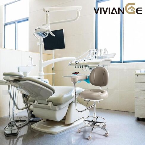 مقعد سرج مريح للأسنان - كرسي طبيب أسنان متحرك قابل للتعديل مع دعم خلفي لأخصائيي الصحة والمساعدين - استخدام المكتب الطبي والصالون - أحمر in Kuwait