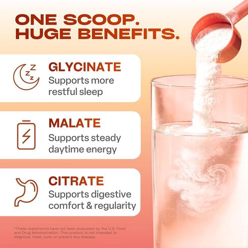 GoBiotix Magnesium Glycinate Powder – Cortisol Supplements for Women and Men – High Absorption Magnesium Complex Calm Supplement with Citrate, Malate – Sugar Free – 420 mg, 60 Servings - Peach Tea in Saudi Arabia